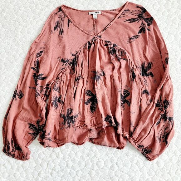 Amuse Society long sleeved blouse tee shirt top palm peasant XS maeve - Picture 1 of 9